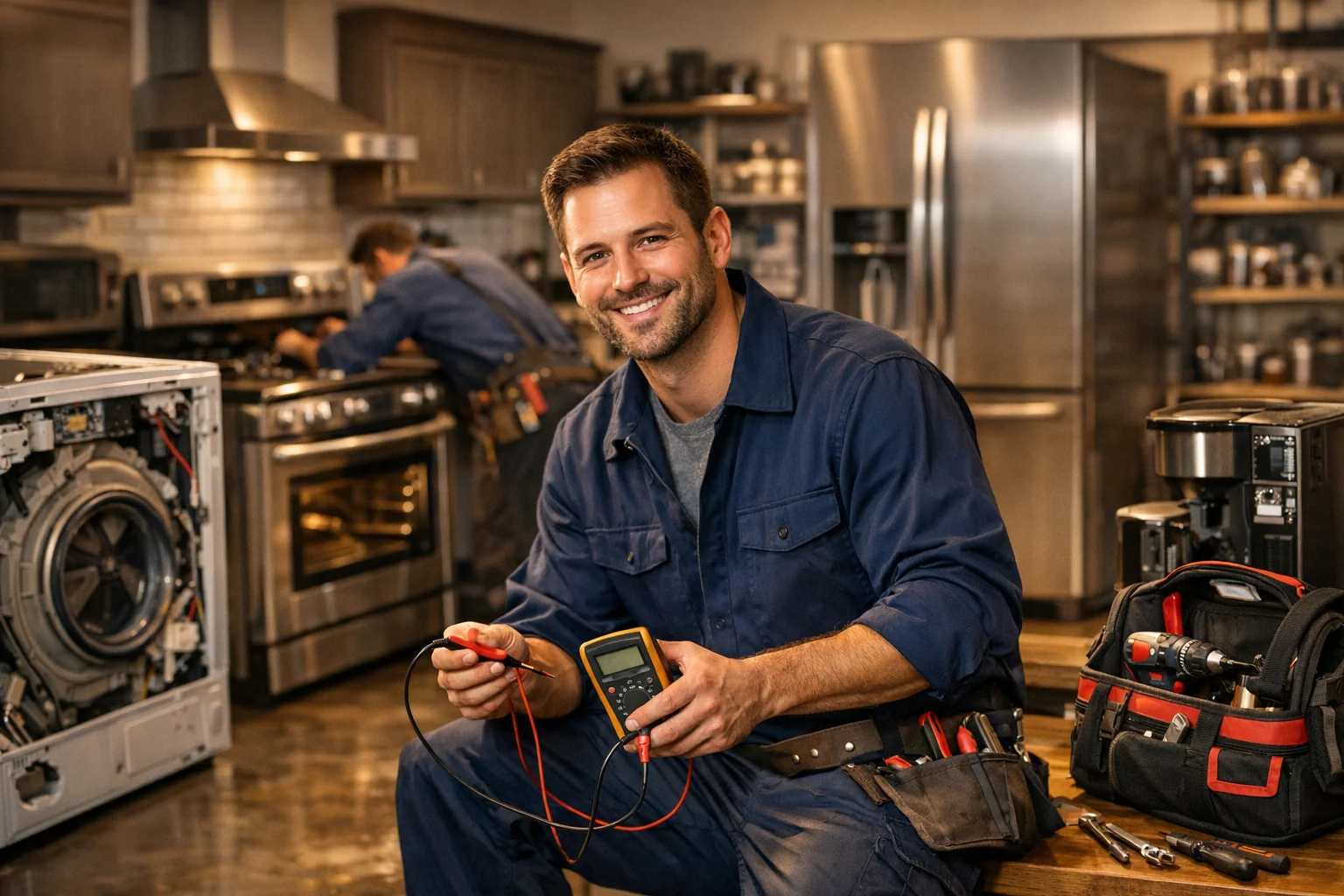 Technicien électroménager en intervention urgente